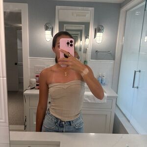 Free People Tan Strapless Camisole Top